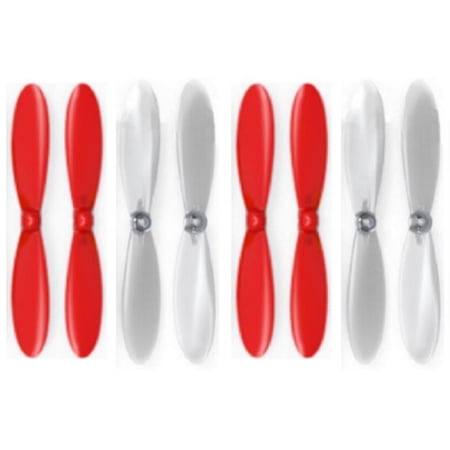 HobbyFlip Red Clear Propeller Blades Props Propellers Transparent Compatible with UDI RC U816A 2 Pack