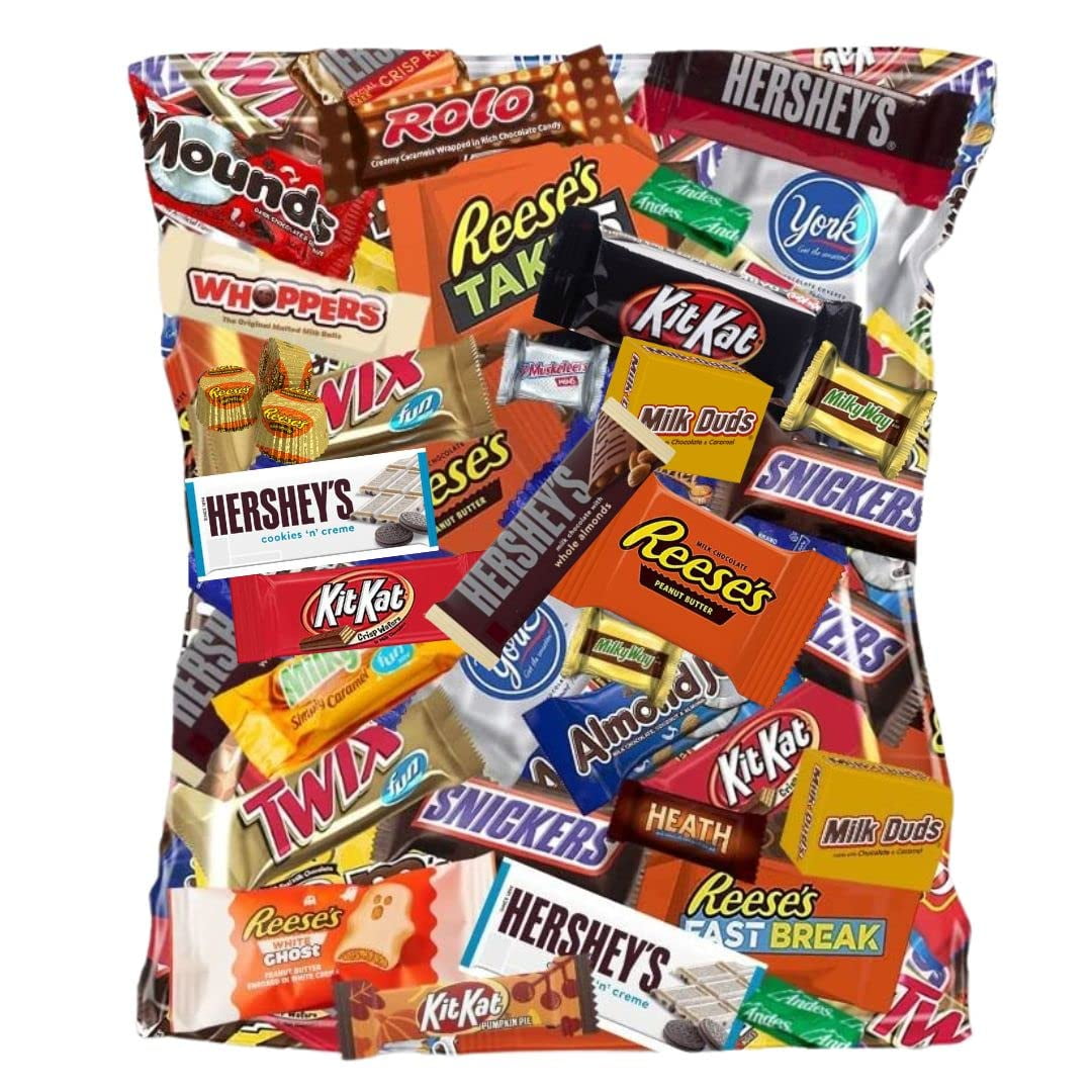 4LB Chocolate Candy Variety Mix Bag – Bulk Assortment of Individually Wrapped Favorites for Parties, Office, Holidays, Halloween, Gift Bags, Sharing & Candy Bowls – Milk Chocolate & Caramel Mix