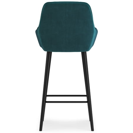 Simpli Home - Garey Counter Height Stool (Set of 2) - Teal Velvet