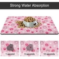 thumbnail image 5 of Dog Food Mats for Floors, Absorbent and Quick-Drying Pet Cat Food Mat,Anti-Fouling and Easy-to-Clean Pet Feeding Mat,Dog Bowl Mat for Messy Drinking Water Bowls.12 x20,Pink Heart, 5 of 6