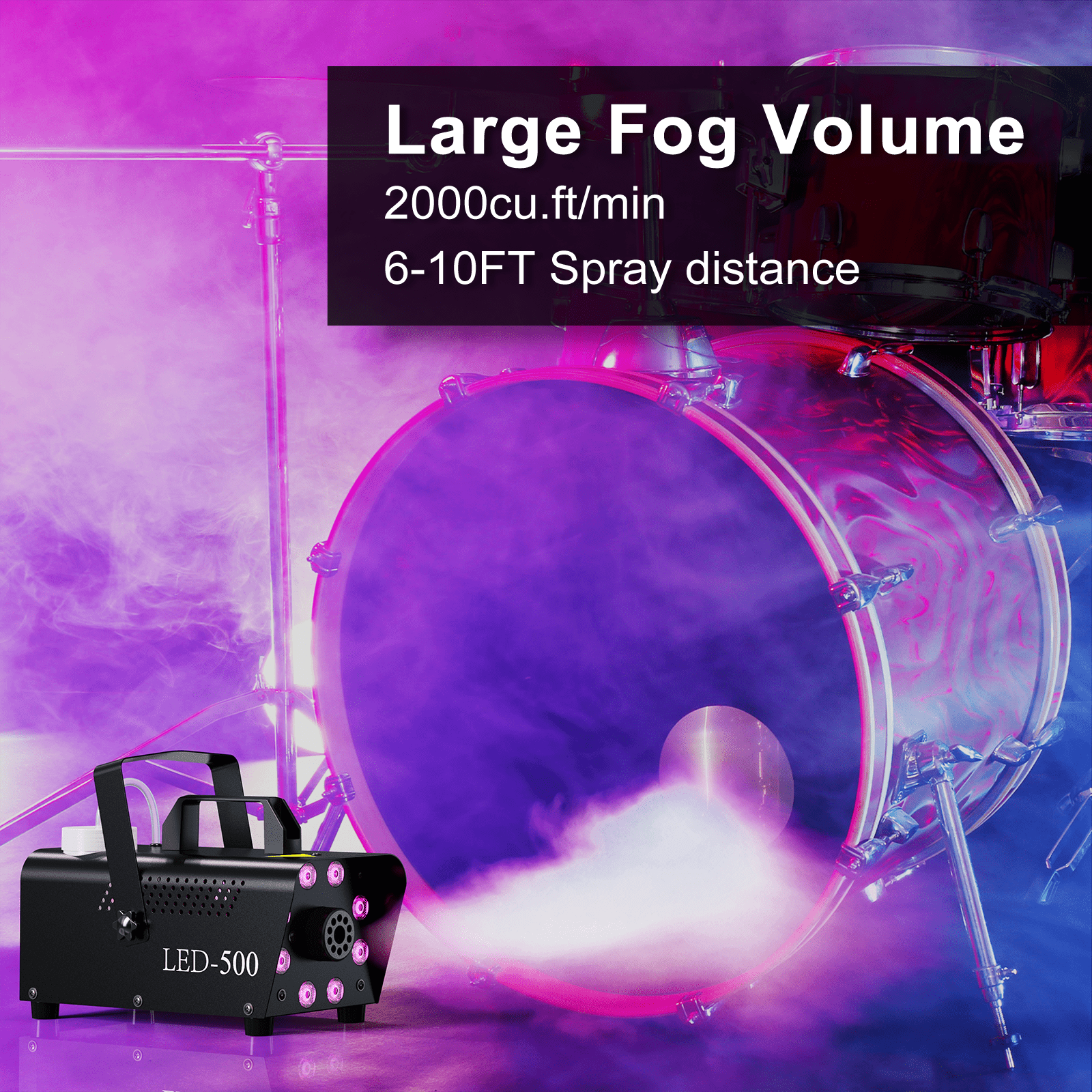 DIGITNOW Halloween Smoke Machine, Remote Controlled, 3 Stage LED Lights