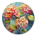 thumbnail image 2 of Designart "Coral Hydrangea curious" Floral Oversized Wall Clock, 2 of 6