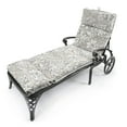 thumbnail image 2 of Jordan Manufacturing 72" x 22" Fitch Gray Stripe and Adair Gray Jacobean Reversible Rectangular Outdoor Chaise Lounge Cushion with Ties and Hanger Loop, 2 of 12