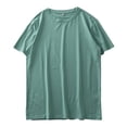 thumbnail image 3 of Camiseta de seda fina de verano de Dukeen para hombre, cuello redondo, manga corta, informal, suave, para fitness, camisetas modal de algodón lisas de gran tamaño, 3 of 5