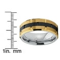 thumbnail image 3 of Metal Masters Tungsten Carbide Mens Black GoldTone Brushed Grooved Wedding Band Engagement Ring Comfort-Fit 8mm 7.5, 3 of 5