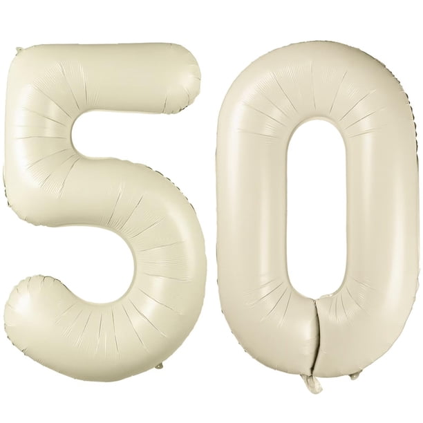 Globo LVMOQIQIU, 40 cm, blanco, número 50, blanco crema, 2 unidades