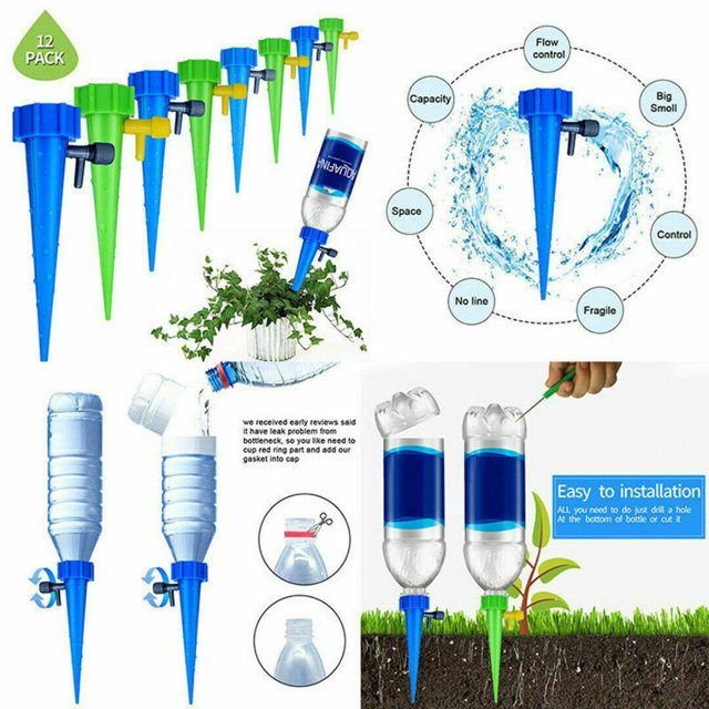Picos de Riego Automático Ajustables, Botella de Plástico para Interiores Y Exteriores, Plantas de Jardín Automáticas, Sistema de Riego Por Goteo, Sis Soledad dispositivo de riego automático