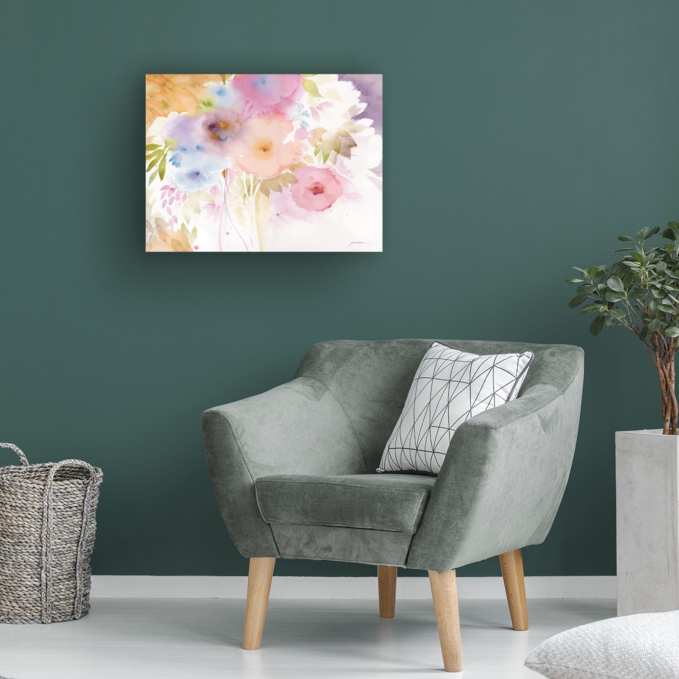 Canvas Wall Art - Sheila Golden 'Bouquet 8' Wall Art for Living Room, Bedroom, or Office Décor by Trademark Fine Art - 19 x 14 Inches