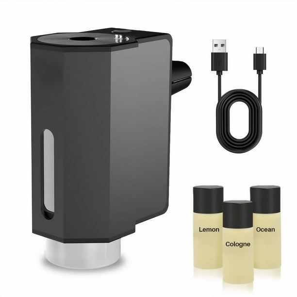 Riwesomey Difusor de aroma negro Difusión silenciosa y efectiva para fragancia Humidificador Ambientador Niebla Purificadores de aire