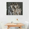 thumbnail image 3 of PIKWEEK Wild Wolf Canvas Wall Art: Lovely Animals in Nature Forest Painting Wildlife Art Print for Bedroom, 3 of 5