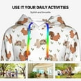 thumbnail image 4 of Wukai Rabbit And Squirrel Print Womens Hoodies Fleece Sweatshirts Long Sleeve Sweaters Pullover Fall Outfits Winter Clothes-Small, 4 of 7
