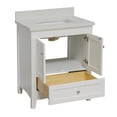 thumbnail image 3 of KBC Abbey 30" Solid Wood Bathroom Vanity w/ Quartz Stone in White, 3 of 8