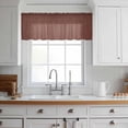 thumbnail image 5 of Dark Brown Sheer Curtains Valances for Windows Vintage Country Monochrome Chocolate Color Chiffon Kitchen Valances for Cafe, Voile Window Treatments Curtains for Living Room Bedroom, 60"x18", 5 of 9