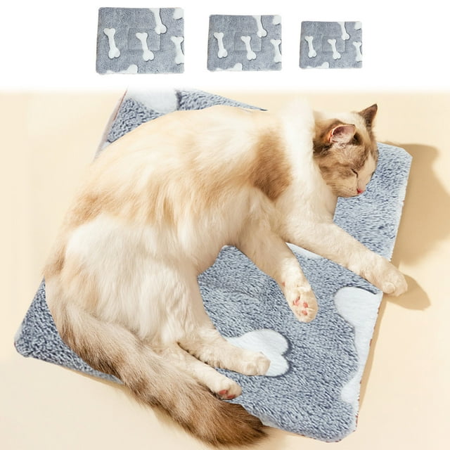 Fiudx Cama Ortopédica para Mascotas, Tapete de Franela Suave, Espuma Autocalentable, Cómodo Alivio de La Ansiedad, Base Antideslizante, Accesorio Multiusos para El Hogar, Fácil de Limpiar, Tamaño 67