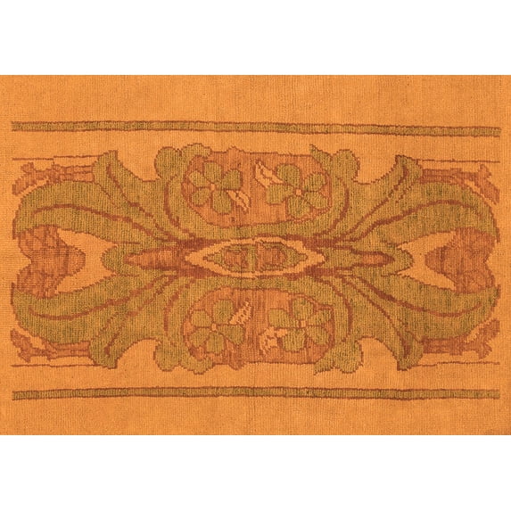 Ahgly Company Indoor Rectangle Abstract Orange Modern Area Rugs, 6' x 9'