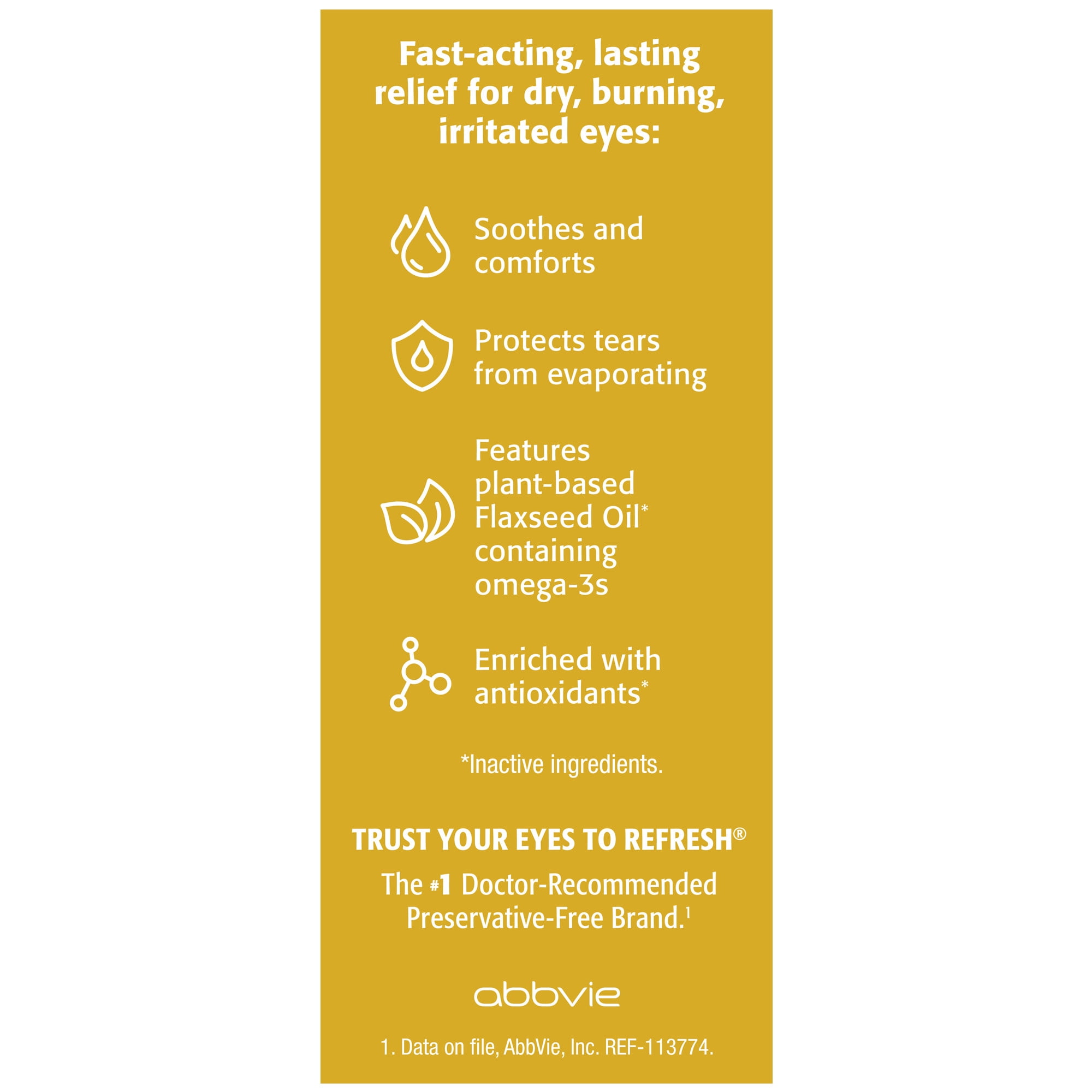(3 pack) REFRESH OPTIVE MEGA-3® PF Lubricant Eye Drops Preservative-Free Artificial Tears, 0.33 fl oz (10mL)