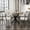 White, variant on KATBOC 3-Pc Round Dining Table Set, Modern Industrial, MDF Tabletop & Metal Legs, Adjustable Non-Slip feet, Kitchen/Apartment/Office, Brown & White
