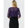 thumbnail image 4 of Dde San Patricio Cárdigan Elegante De Bolero De ManLarTop De Encaje Floral Transparente PaMujer Morado Oscuro S, 4 of 5