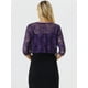 thumbnail image 4 of Cárdigan Elegante Allegra K Dde San Patricio Bolero Encaje Floral Transparente PaMujer Morado Oscuro XL, 4 of 5