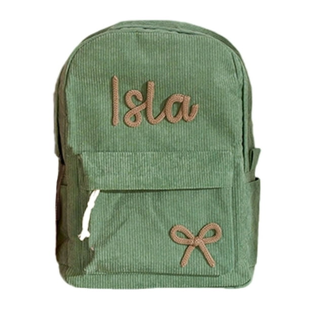 Mochila de pana con el nombre de tu hijo personalizada con cordón bordado al hombro personalizada para la vuelta al cole para niños y niñas