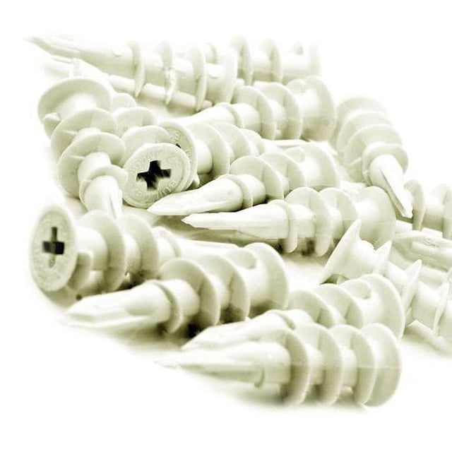 Anclajes autoperforantes de nailon Wideskall para paneles de yeso, pequeños, para tornillos de fijación n.° 6 a n.° 8, paquete de 120