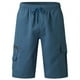thumbnail image 5 of pstuiky Pantalones cortos cargo para hombre, Pantalones cortos rectos de cintura elástica con bolsillos sólidos informales para hombre Pantalones cortos cargo, 5 of 6
