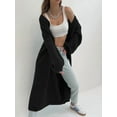 thumbnail image 4 of Women'S Oversized Long Cardigan Open Front Duster Sweater Cardigan Black S, 4 of 9