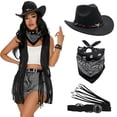 thumbnail image 2 of Hsqqdc 3-Piece Western Themed Accessory Set, Cowboy Hat Bandana and Belt for Themed Parties, 2 of 7