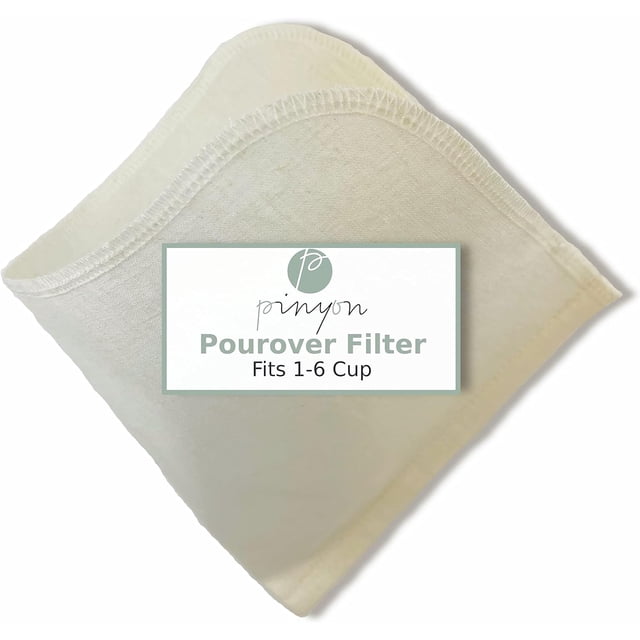 Reusable Cloth Pourover Coffee Filter - Made in Canada of Hemp and Organic Cotton, Eco-Friendly, Natural Filter fits chemex carafes