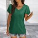 thumbnail image 1 of Camisetas De Mujer Blusa femenina plisada elegante de la camiseta de las señoras del verano para el deporte al aire libre (verde M) Ygjytge para Mujer Verde T L, 1 of 6