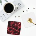 thumbnail image 5 of Kll Square Drink Coasters Set Of 4,Pu Leather Absorbent Coasters Set Decorative Coffee Cup Coasters Housewarming Gift For Home Decor-Red Line, 5 of 9