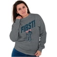 thumbnail image 4 of First on the Moon USA Flag Astronaut Sweatshirt for Men or Women Brisco Brands 2X, 4 of 6