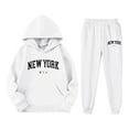 thumbnail image 3 of Kiijoy Girls Sweatsuit New York Print Hoodie Sweatpants Set, 2 Piece, Sizes 2-14, 3 of 3