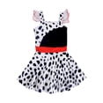 thumbnail image 4 of Aiihoo Toddler Girls Dalmatian Print Dress Black Spotted Print Ruffle Sleeve Tutu Ballet Dance Dress Black&White 3-4, 4 of 7