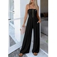 thumbnail image 5 of PRETTYGARDEN Jumpsuits for Women Dressy Summer Sleeveless Travel One Piece Outfits Spring Casual Wide Leg Pants Rompers, 5 of 7