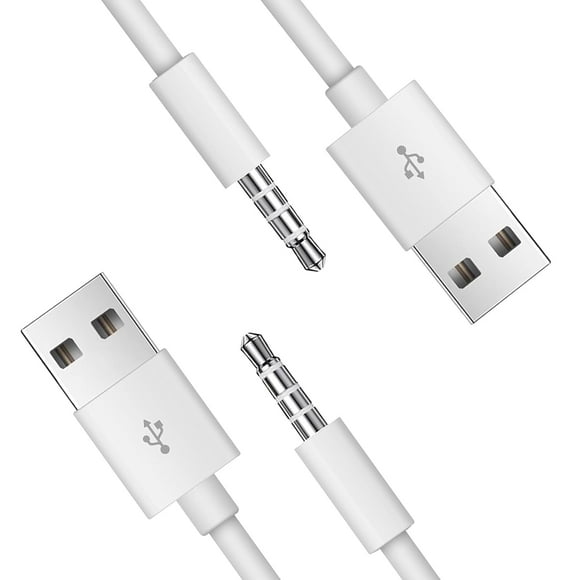EcoNesxp Shuffle 10 Plug to Power Charger Sync Data Transfer Cable 5mm Jack/Plug to 2 Pack 5mm Jack