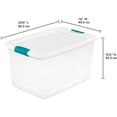 thumbnail image 6 of Sterilite 64 Quart Clear Plastic Stackable Storage Container Bin Box Tote with White Latching Lid Organizing Solution for Home & Classroom, 18 Pack, 6 of 9