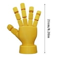 thumbnail image 3 of Flexible Articulated Hand Model for Artists, Yellow Plastic Mannequin Hand with Movable Fingers for Drawing, Sketching, Animation, and Educational Display, 3 of 5
