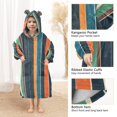 thumbnail image 3 of FORMRS Wearable Blanket Hoodie with Sleeves for Kids Cozy Flannel Sweatshirt, Navy Blue Stripes, 3 of 7