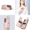 thumbnail image 4 of JTCASES for Samsung Galaxy S22 Case, PU Leather Lychee Pattern Zipper Purse Finger Ring Buckle Card Slots Stand Shell for Samsung Galaxy S22 Wear-resistant Shockproof Wallet Cover, Rosegold, 4 of 8