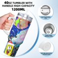 thumbnail image 3 of Pofeuu SpongeBob SquarePants Tasse à Glace en Acier Inoxydable 40OZ avec Poignée et Paille pour Plage/voyage, 3 of 8