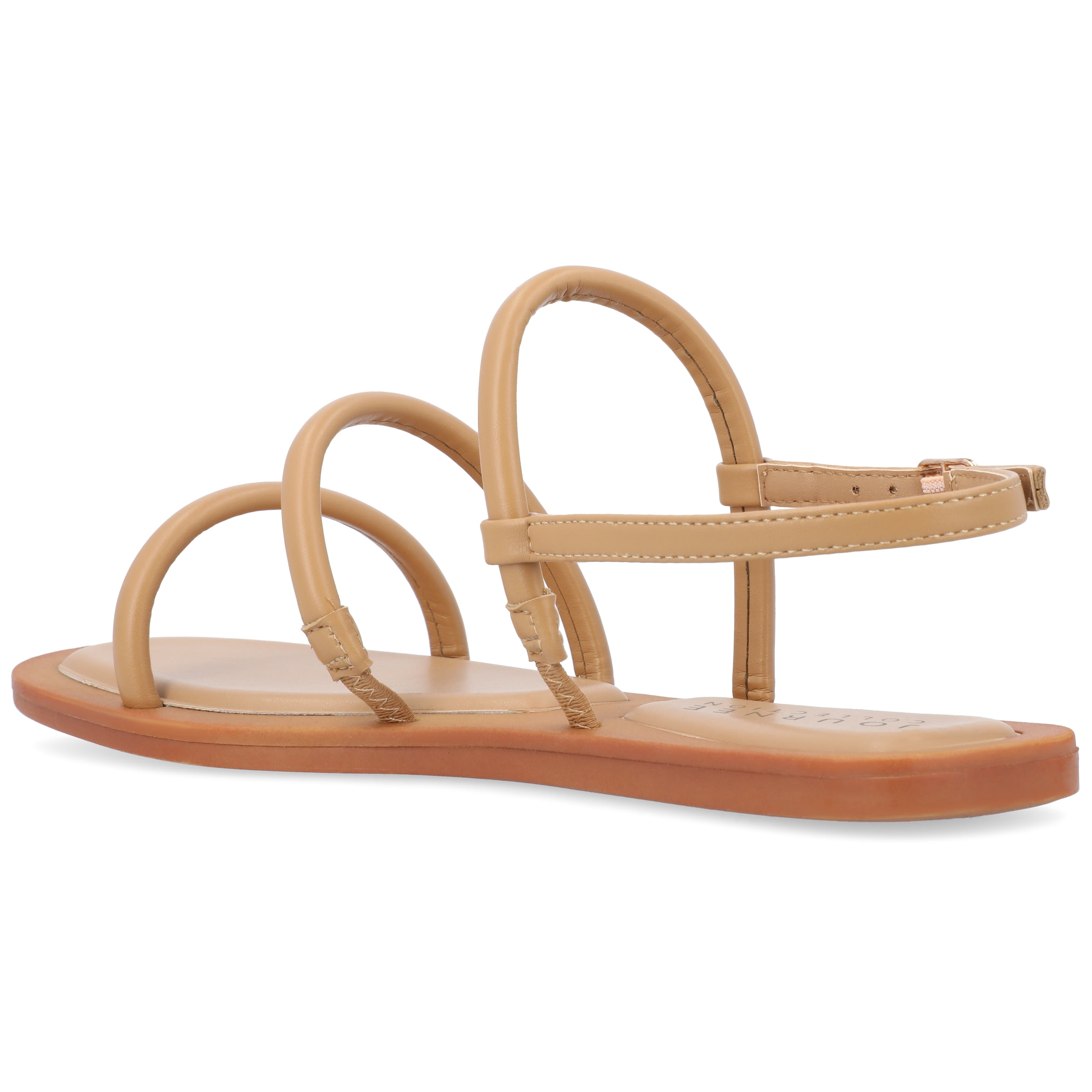 Journee Womens Karrio Buckle Sling Back Flat Sandals