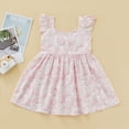 thumbnail image 2 of Okbabeha Baby Girl Easter Day Outfit Newborn Romper Dress Cartoon Rabbit Print Design Sleeveless Ruffle Hem Cute Dress/Jumpsuit Headband 2pcs, 2 of 7