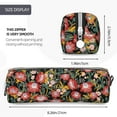 thumbnail image 3 of Cauagu Watercolor Red Wildflowers Print Leather Pencil Pen Case - Stationery Bag Portable Stationery Bag Big Capacity Pencil Pouch Cosmetic Organizer Bag for Men & Women, 3 of 7