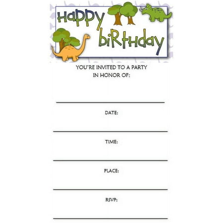 12pack Dinosaur Invitation Cards with Envelopes