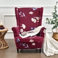 thumbnail image 2 of Printed Stretch Wingback Chair Covers Armchair Covers Wingback Chair Covers, 2 of 5