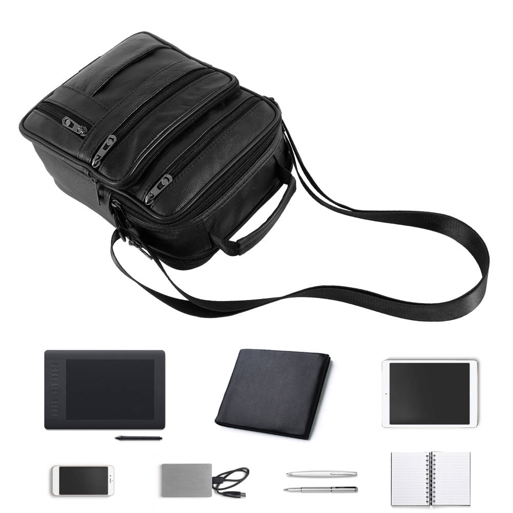 8.26*3.93*9.84in Men's Genuine Leather Handbag Shoulder Bag Fashion Cross Body Messenger Business