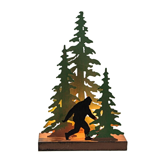 Zeckos Metal Bigfoot Forest Stroll Accent Lamp Home Decor