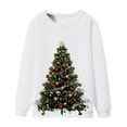 thumbnail image 2 of GigrtiJin Men's Oversized Sweatshirt Christmas Tree Printed Solid Color Long Sleeve Round Neck Casual Blouse Shirts, 2 of 4