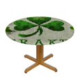 thumbnail image 3 of WYYP Four Leaf Clover Shamrock Blessing Round Tablecloth, Full Width Single-Sided Printing, 100% Polyester Fiber, Waterproof Resistant Fabric White, 3 of 8